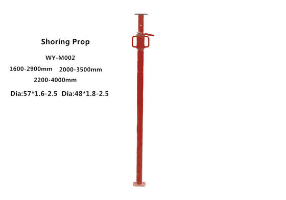 Porcellana Puntelli regolabili di bassa potenza di puntellamenti dell'armatura/colore rosso 1.6-4m della presa fornitore