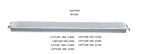 Porcellana Metal la plancia d'acciaio dell'impalcatura per il sistema dell'armatura del ringlock, 3.07/2.57/2.07/1.57/1.4/1.06/1/0.7m fornitore